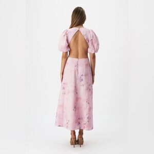 Bardot Malina Floral Midi Dress In Pink Flora - Size 8